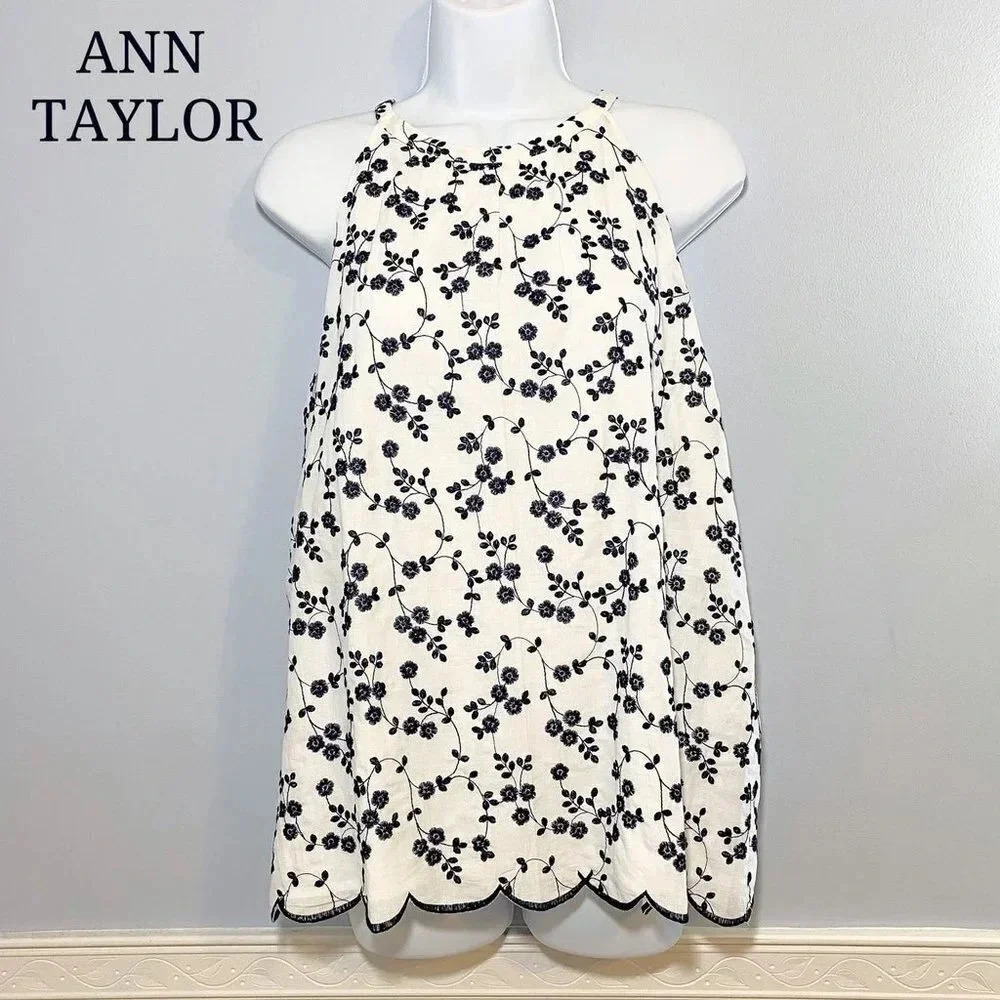Ann Taylor Floral Tunic Halter Top Medium NWT